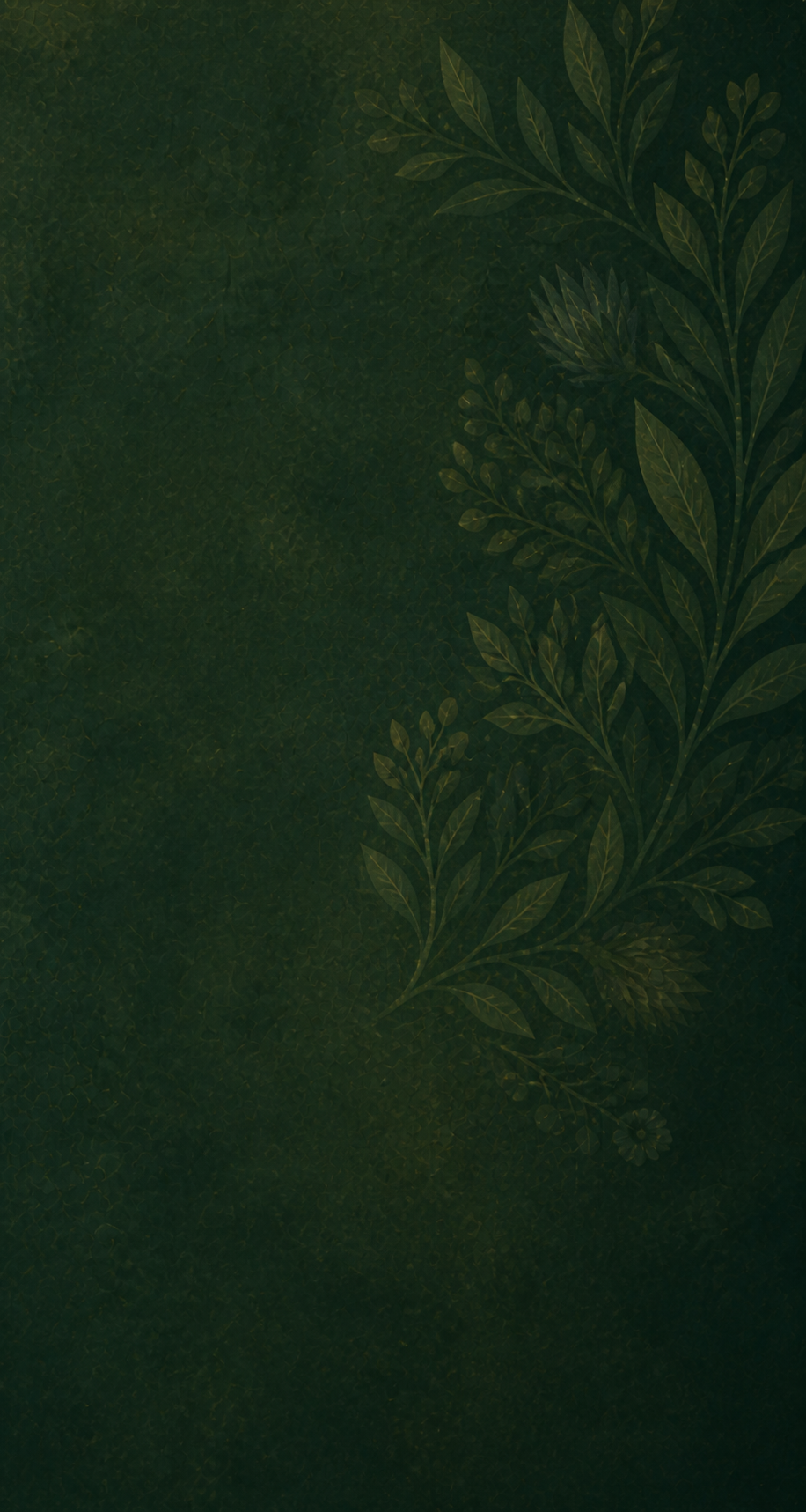 Dark green vertical botanical illustration intended for the original sidebar layout.